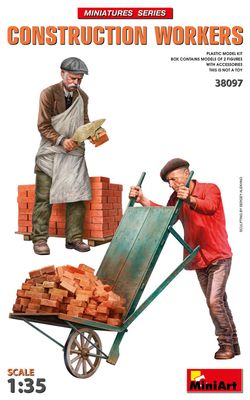 Miniart 1/35 Construction Workers w/Accessories