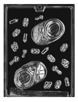McCall's Bakers Chocolate Mold Baby Bootie Pour Box 2.25x3.625in