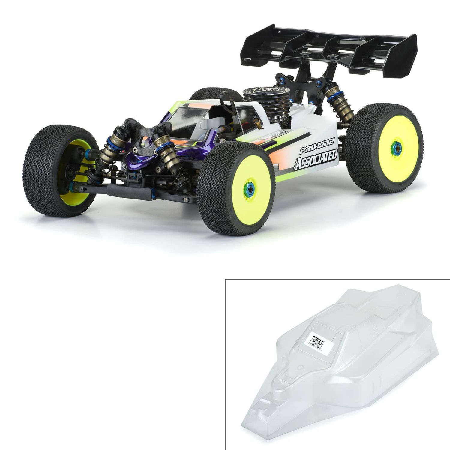 Pro Line 1/8 Axis Clear Body: RC8B3.2 &amp; AE RC8B3.2e (with LCG Battery)