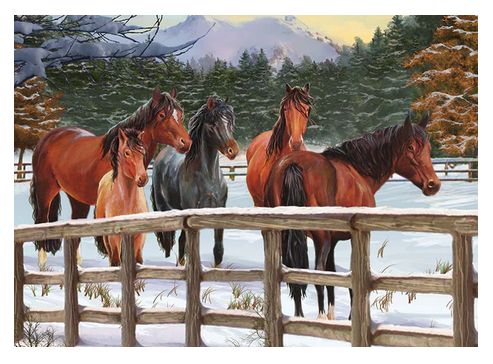 Cobble Hill Snowy Pasture 35 piece Tray Puzzle
