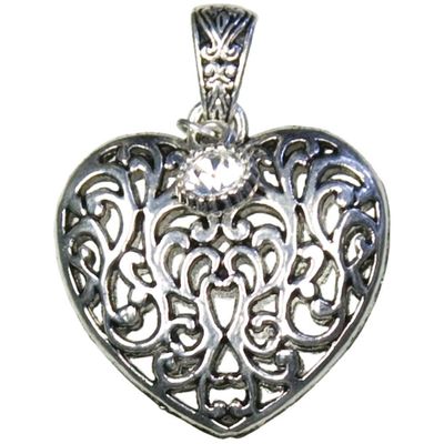 Cousins Heart Scroll Metal Necklace Accent