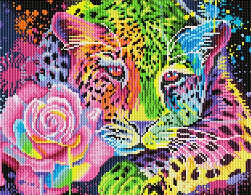Diamond Dotz 13.5x17.5in Neon Rainbow Leopard Diamond Art Kit