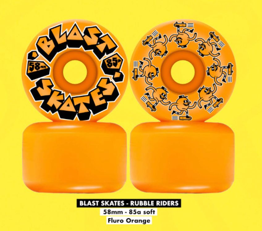 Blast Skates 58mm Blast Skates Skates Rubble Riders 85A Wheels