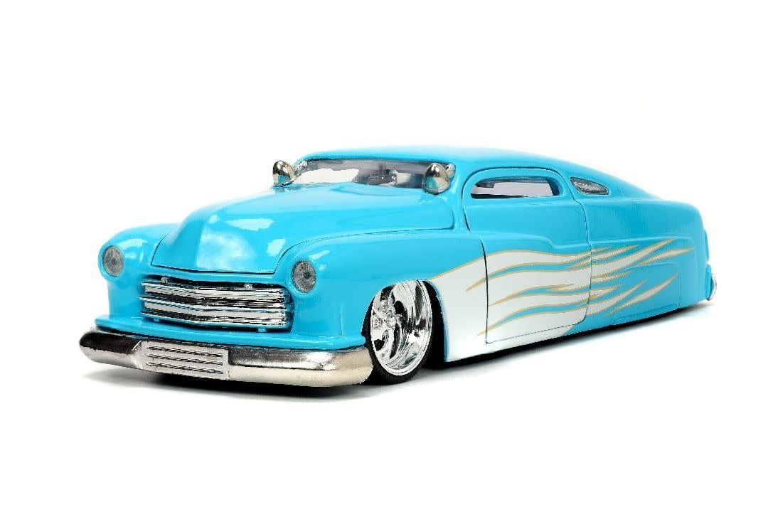 Jada Toys 1/24 "BIGTIME Muscle" - 1951 Mercury - Light Blue with White Flames