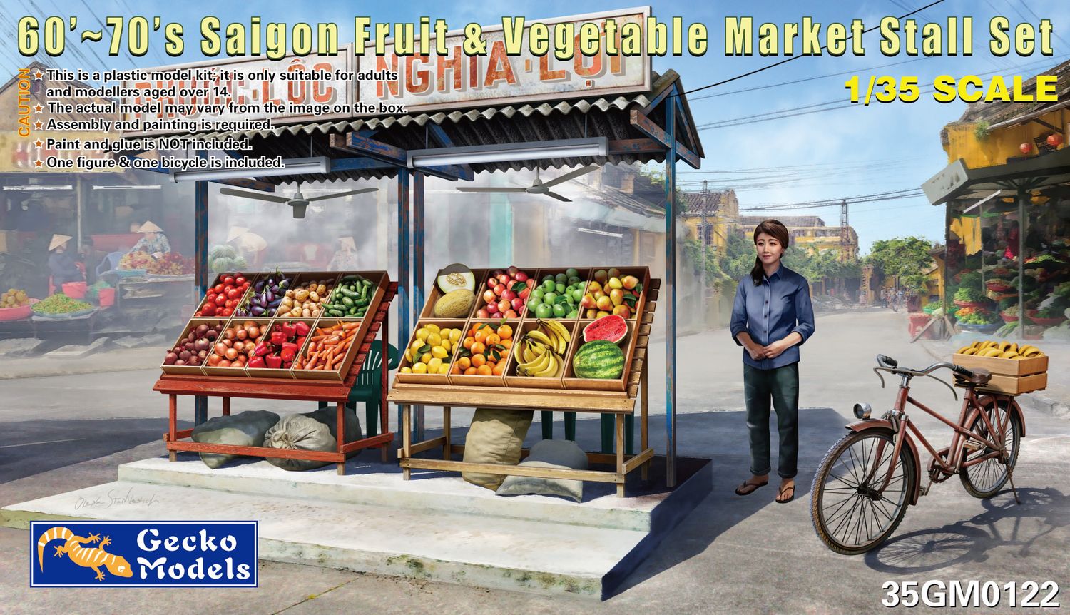 Gecko 1/35 60&#39;~70&#39;s Saigon Fruit &amp; Vegetable Market Stall Set