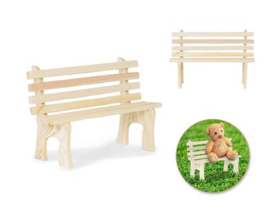 CraftMedley 5.2x13x8.7cm Mini Park Bench Wood DIY