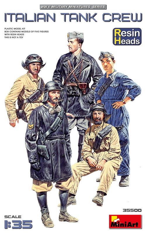 Miniart 1/35  Italian Tank Crew w/Resin Heads