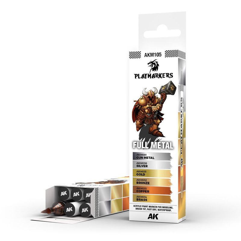 AK Interactive Full Metal Playmarker 6pc Set