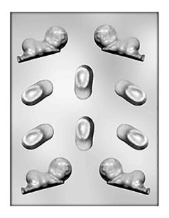 McCall&#39;s Bakers Chocolate Mold Babies 2.75in &amp; Booties 1.75in