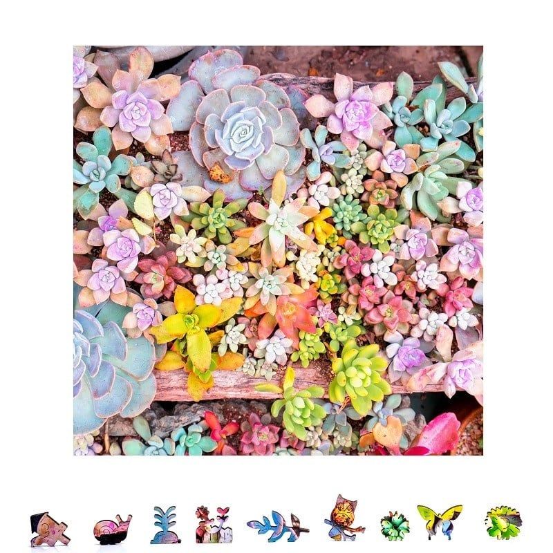 Zen Chalet Garden Succulents Wooden Puzzles 1000 piece