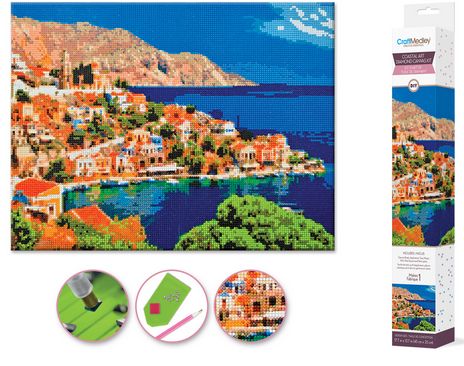 CraftMedley 15.8x19.7in Diamond Painting Kit with Gems Tools and Tray The Adriatic