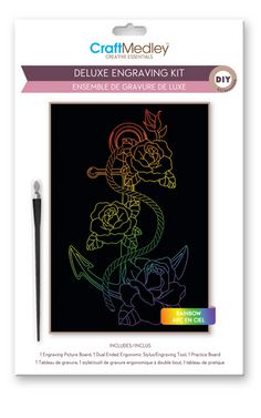 CraftMedley Deluxe Engraving Art DIY Kit Rainbow Rose Anchor