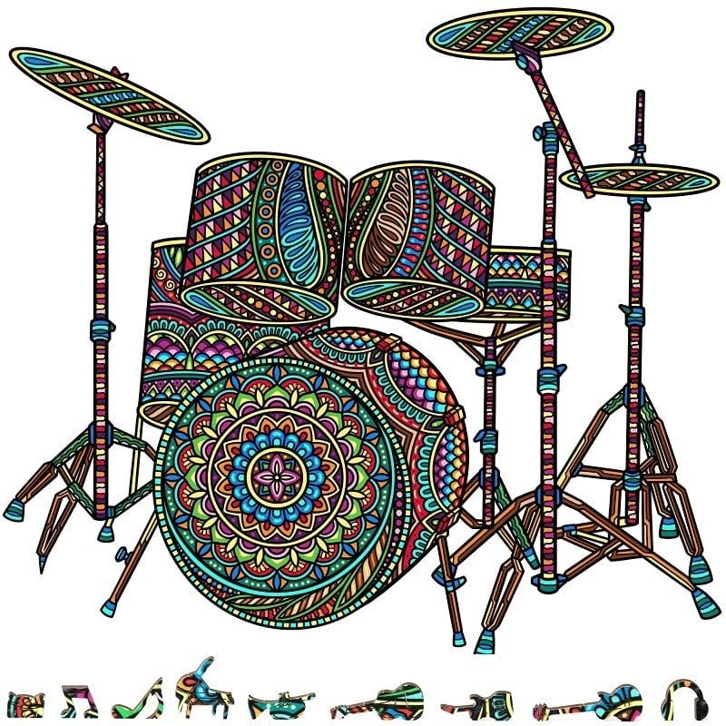 Zen Chalet Drum Set Wooden Puzzle 200 piece