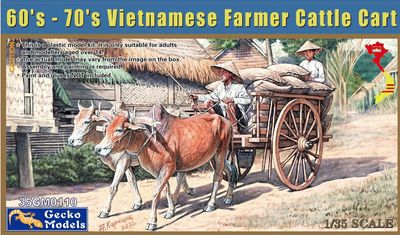 Gecko Models 1/35 1960-1970s Vietnamese Farmer Cattle Cart Set