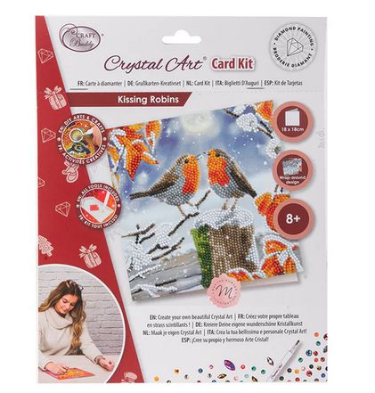 Craft Buddy Kissing Robins Crystal Art Card Kit