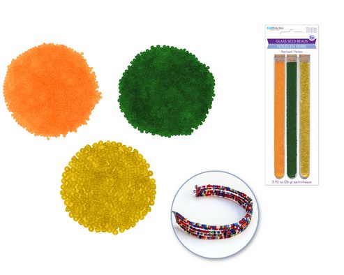 CraftMedley 26g Glass Seed Beads Pearlized Corked TubesTropical 3pc