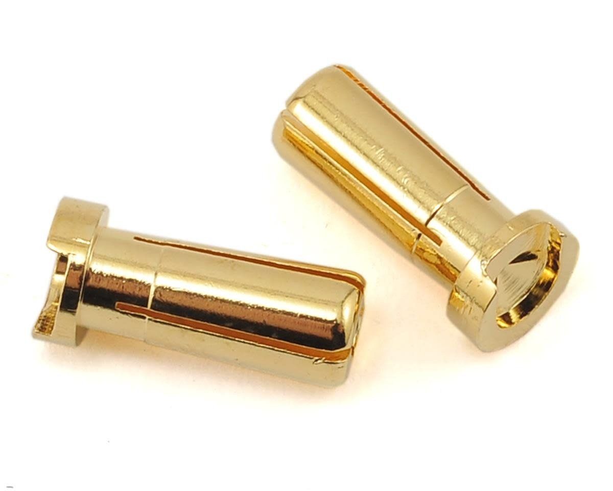 ProTek RC Low Profile 5mm Super Bullet Solid Gold 2 Male Connectors