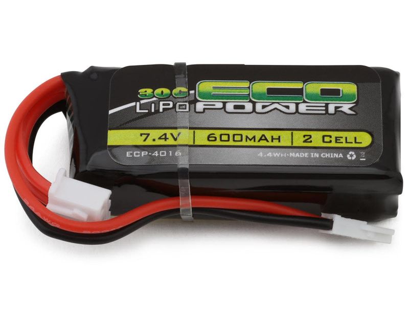 EcoPower 2S 30C LiPo Battery w/Molex Connector (7.4V/600mAh) (Furitek FX118/CR-18P)