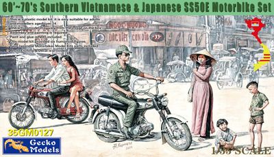 Gecko Models 1/35 1960-1970s Southern Vietnamese and Japanese Motorbike Set