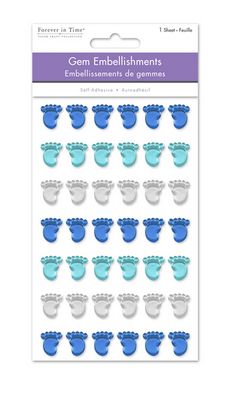 Forever In Time Sticker 3D Baby Feet Blue