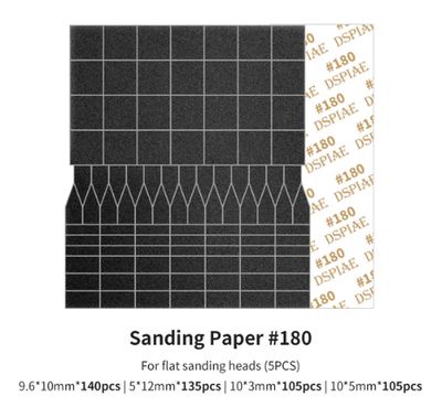 DSPIAE Sanding Paper for Flat Reciprocating Sanding Head #180