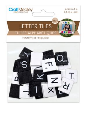 CraftMedley 1.8x2cm Craftwood Letter Tiles Multix Mix Classic 26pc