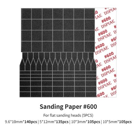 DSPIAE Sanding Paper for Flat Reciprocating Sanding Head #600
