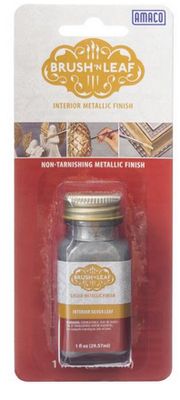 Amaco Brush n Leaf Interior Metallic Paint 1oz Silver