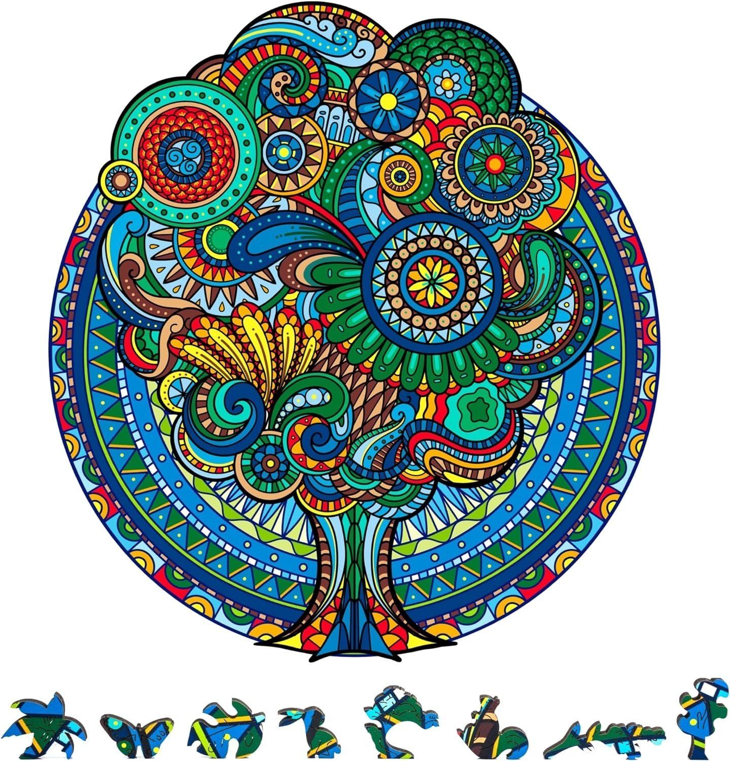 Zen Chalet Floral Retro Wooden Puzzle 500 piece