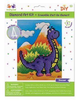 Krafty Kids Kit 8.8"x6.8" Diamond Painting Kit w/Easel Dinosaur