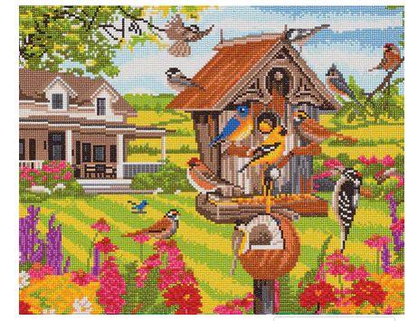 Craft Buddy Mounted Kit Large Garden Birds Crystal Art