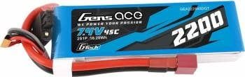 GENS ACE G-Tech 2200mAh 2S1P 7.4V 45C LiPo Battery Pack with Deans Plug