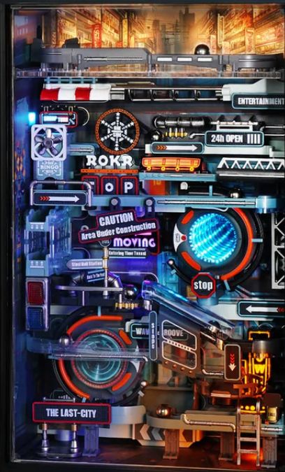 Robotime The Last City Book Nook Shelf Insert (Without Ladder)