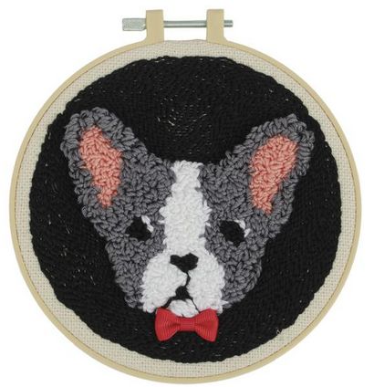 Fabric Editions Needle Creations Needle Punch Kit 6&quot; Bulldog