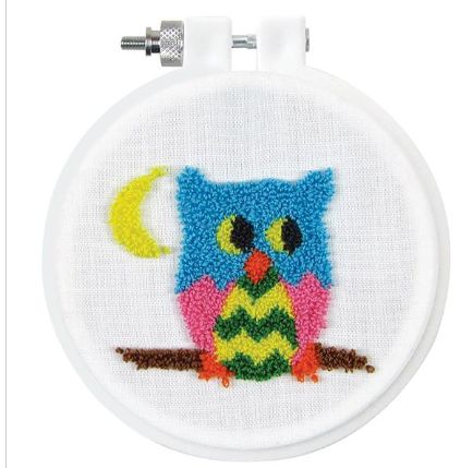 Design Works Punch Needle Kit 3.5&quot; Round Owl