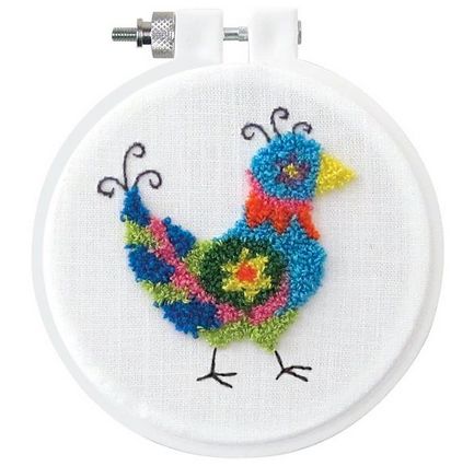 Design Works Punch Needle Kit 3.5&quot; Round Bird