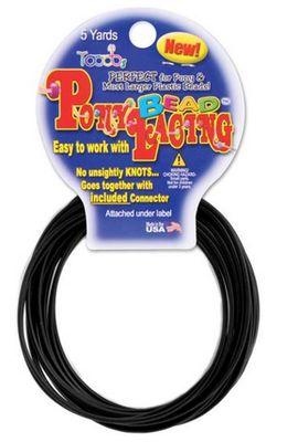 Pepperell Pony Bead Lacing 2mmX5yd Black