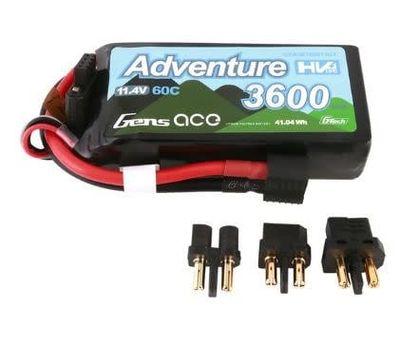 GENS ACE G-Tech Adventure 3600mAh 3S1P 11.4V 60C LiPo Battery Pack withDeans and XT60