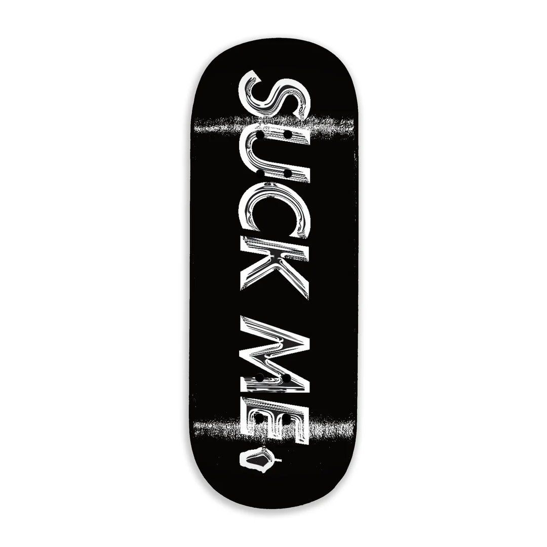 Slushcult Fingerboard Deck Chrome Suck Me 34mm