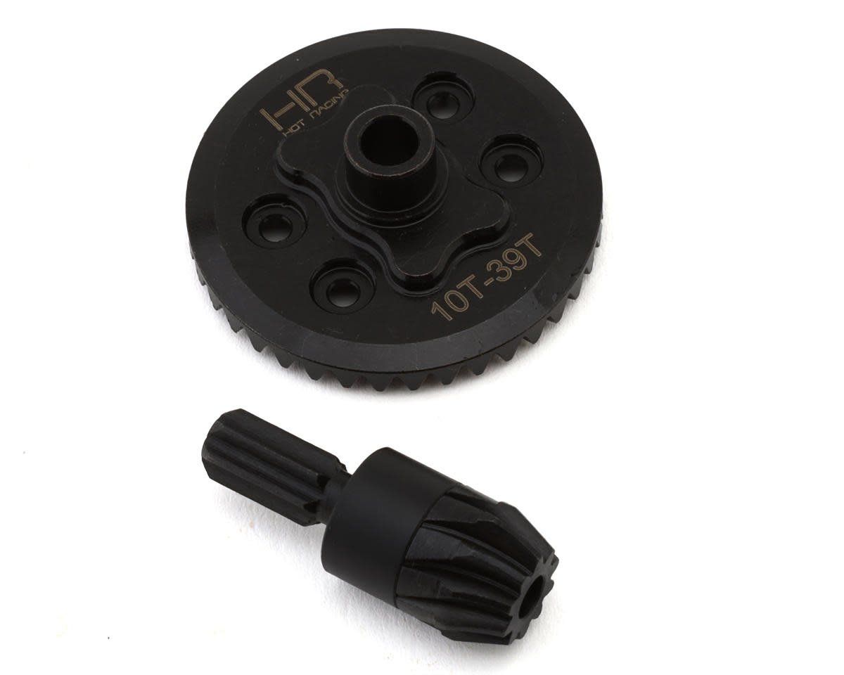 Hot Racing Traxxas Mini MAXX Steel Rear Helical Differential Ring and Pinion Gear 39T/10T