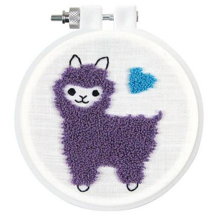 Design Works Punch Needle Kit 3.5&quot; Round Llama