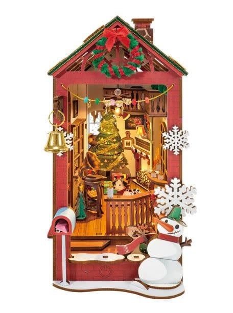 Robotime Rolife Christmas Indoor Scene Book Nook Shelf Insert