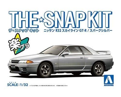 Aoshima 1/32 SNAP KIT #14-D Nissan R32 Skyline GT-R (Spark Silver)