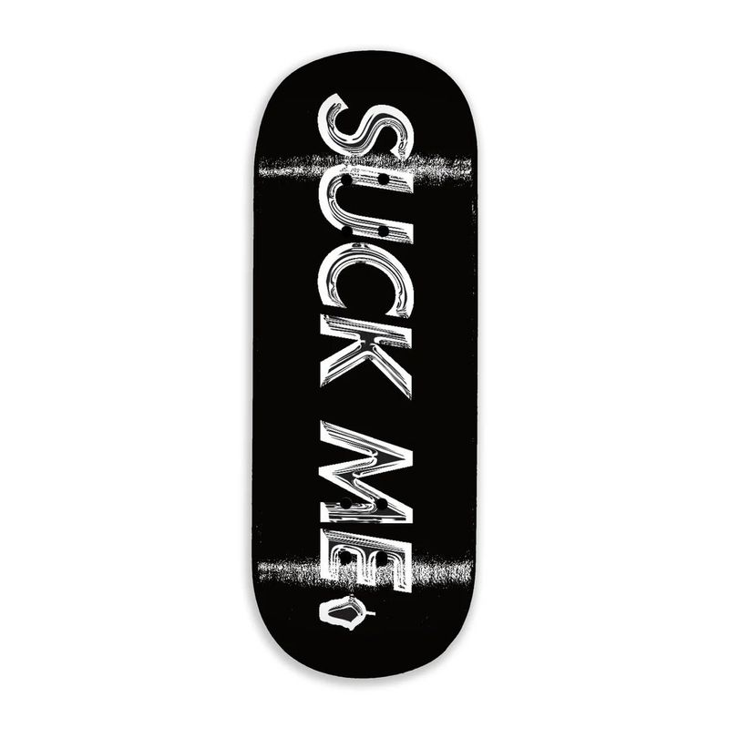 Slushcult Fingerboard Deck Chrome Suck Me 32mm