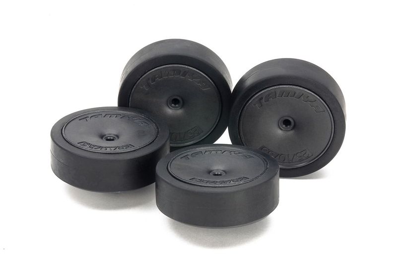 Tamiya JR 31mm Tires/Carbon Wheels, Low Friction/Large Diameter/Low Profile