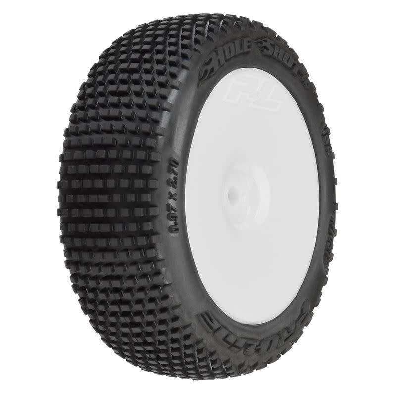 Pro Line 1/14 Hole Shot 3.0 F/R Tire MTD 12mm White Velocity (4): Typhon GROM