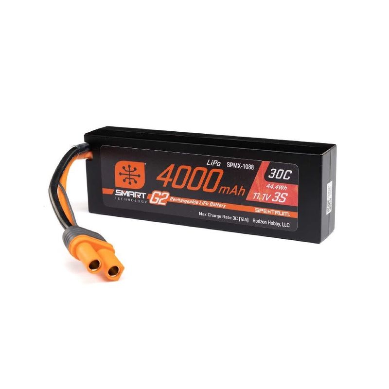 Spektrum 4000mAh 3S 11.1V 30C Smart LiPo G2 IC5 Hardcase