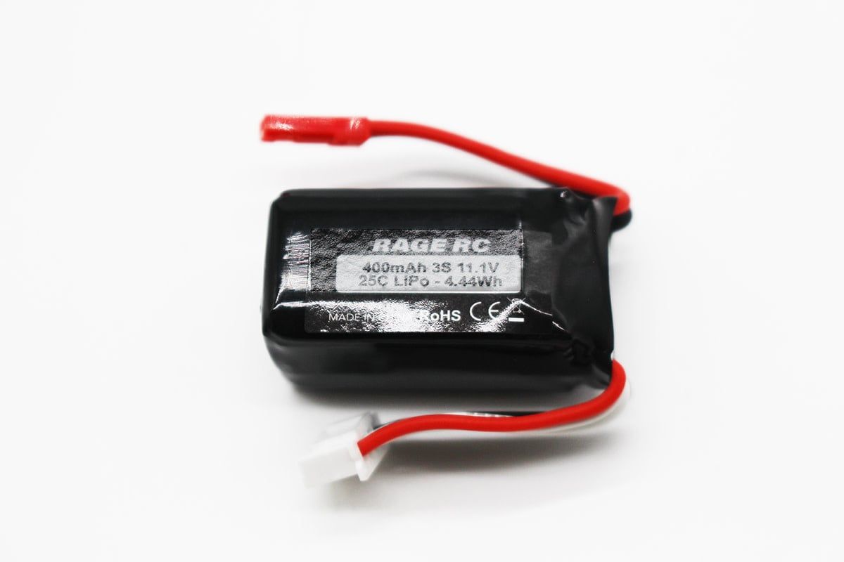 Rage RC 3S 11.1V 400mAh LiPo with JST plug; P-51D BL, F4U BL
