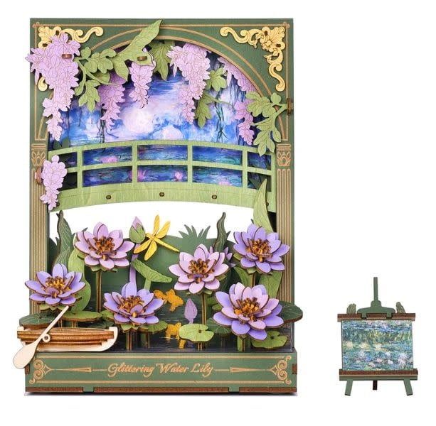 Robotime Rowood 3D Wooden Puzzle Glittering Water Lily 237 piece