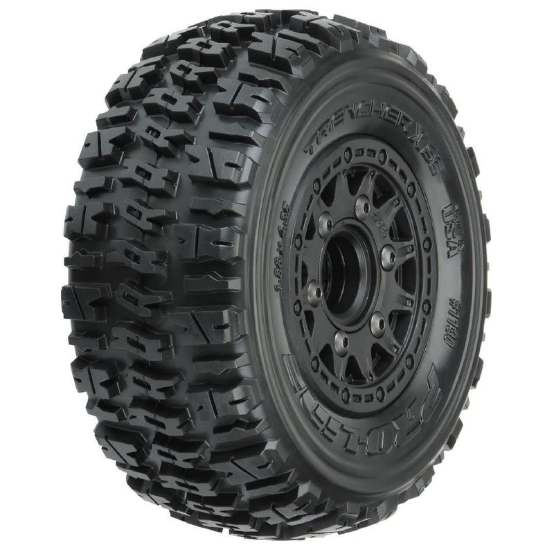 Pro Line Trencher X SC 2.2&quot;/3.0&quot; All Terrain Tires Mounted on Raid Black 6x30 Removable Hex Wheels (2)